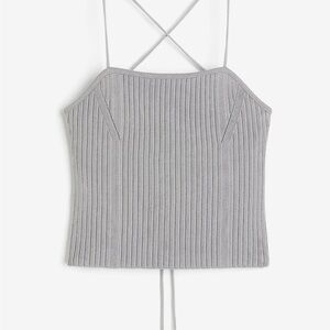 Gray Ribbed Women's Top